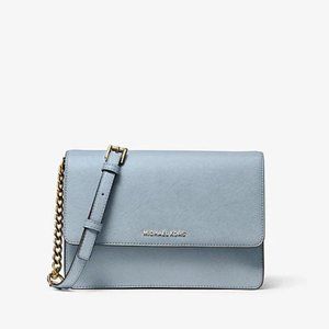 Michael Kors Daniela Large Saffiano Leather Crossbody Bag | Sky Blue